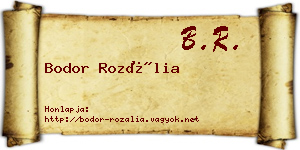 Bodor Rozália névjegykártya